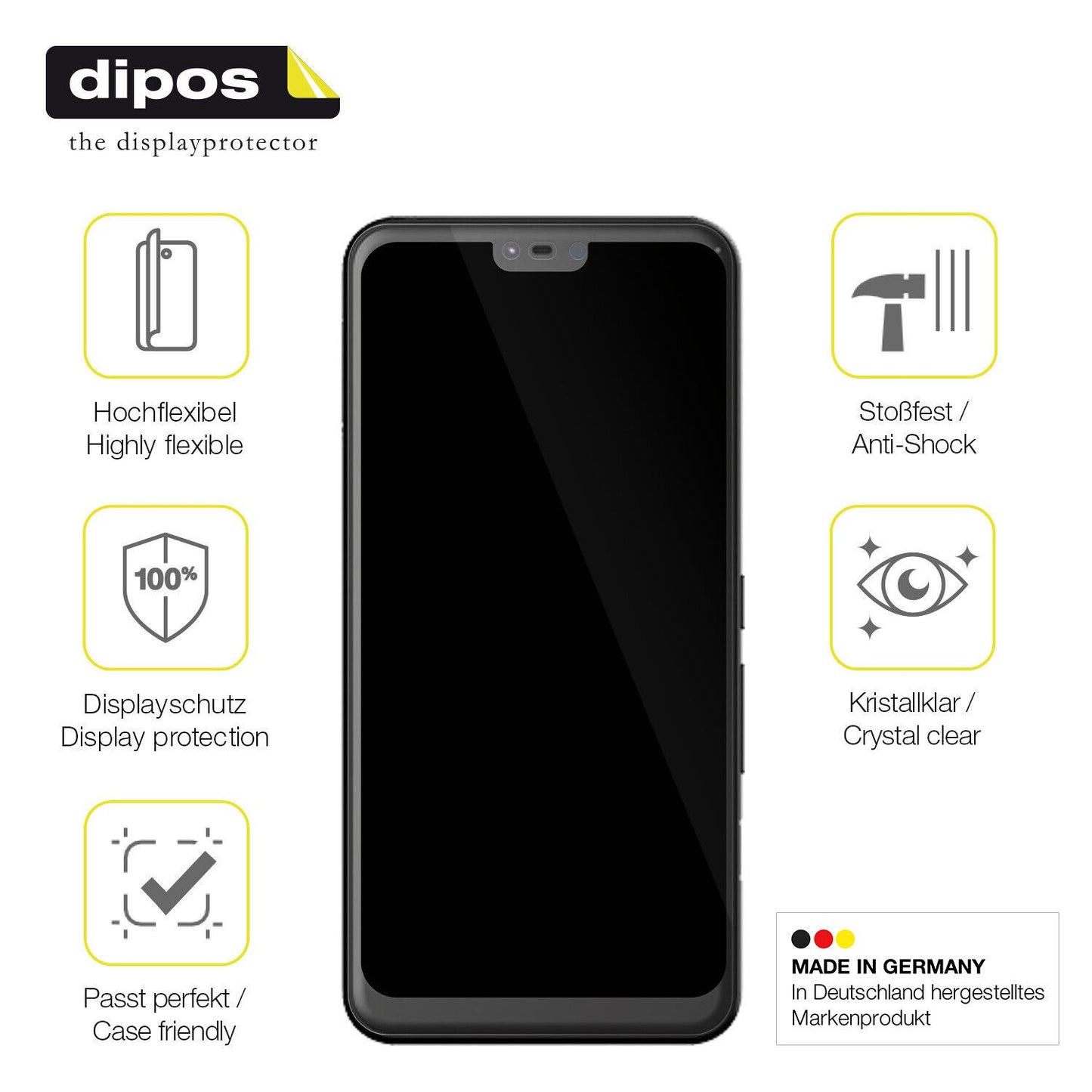 1x 3D Full Cover Schutzfolie für Fujitsu Arrows U