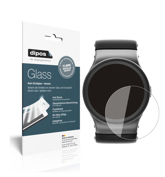 Klare Displayschutzfolie von dipos passend für 53 mm Durchmesser Uhr, 9H kratzfest und blasenfrei montiert