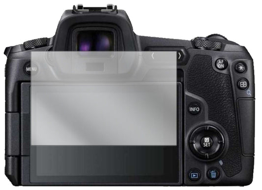 Klare Displayschutzfolie von dipos passend für Canon EOS R, präziser Zuschnitt und blasenfrei montiert