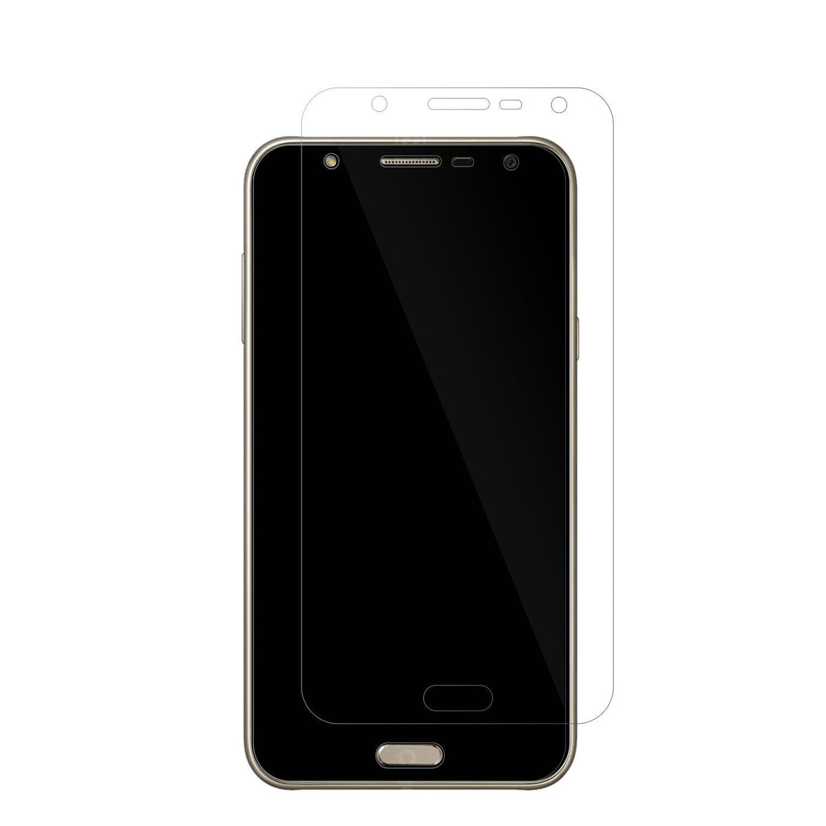 SamsungGalaxy J7 Neo mit aufgebrachter dipos Displayschutzfolie, glasklare Darstellung ohne Einschränkungen