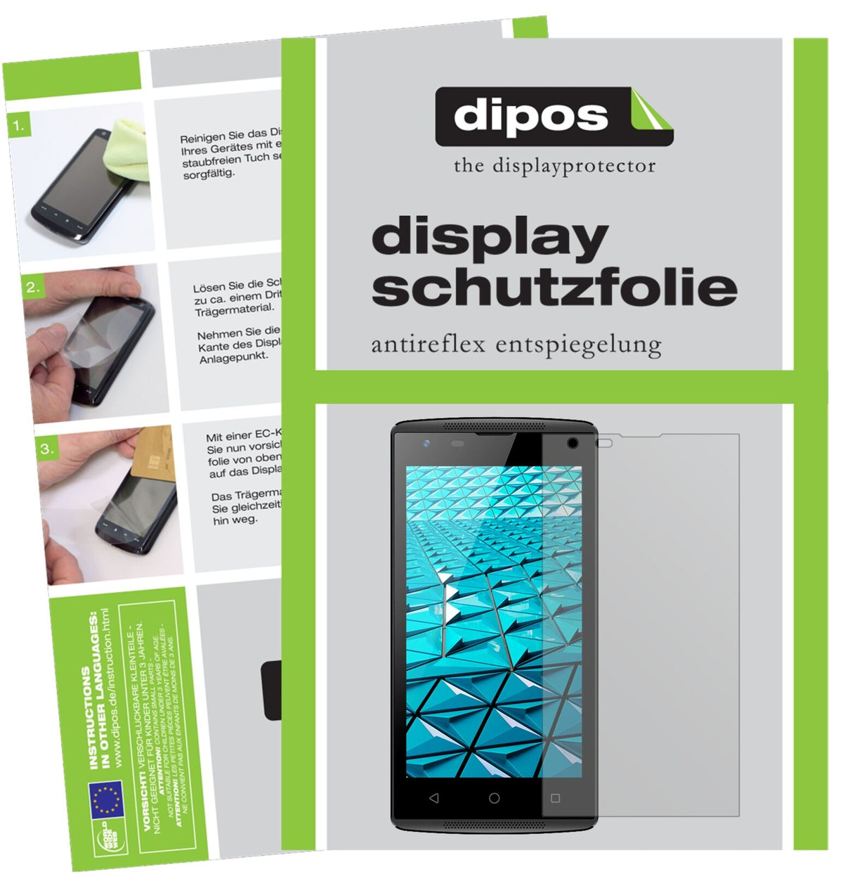 HaierAlpha A1 mit aufgebrachter dipos Displayschutzfolie, die lästige Fingerabdrücke minimiert