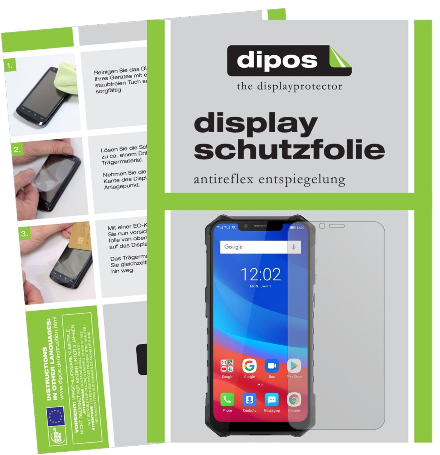 Matte Displayschutzfolie von dipos passend für Ulefone Armor 6E, präziser Zuschnitt und blasenfrei montiert