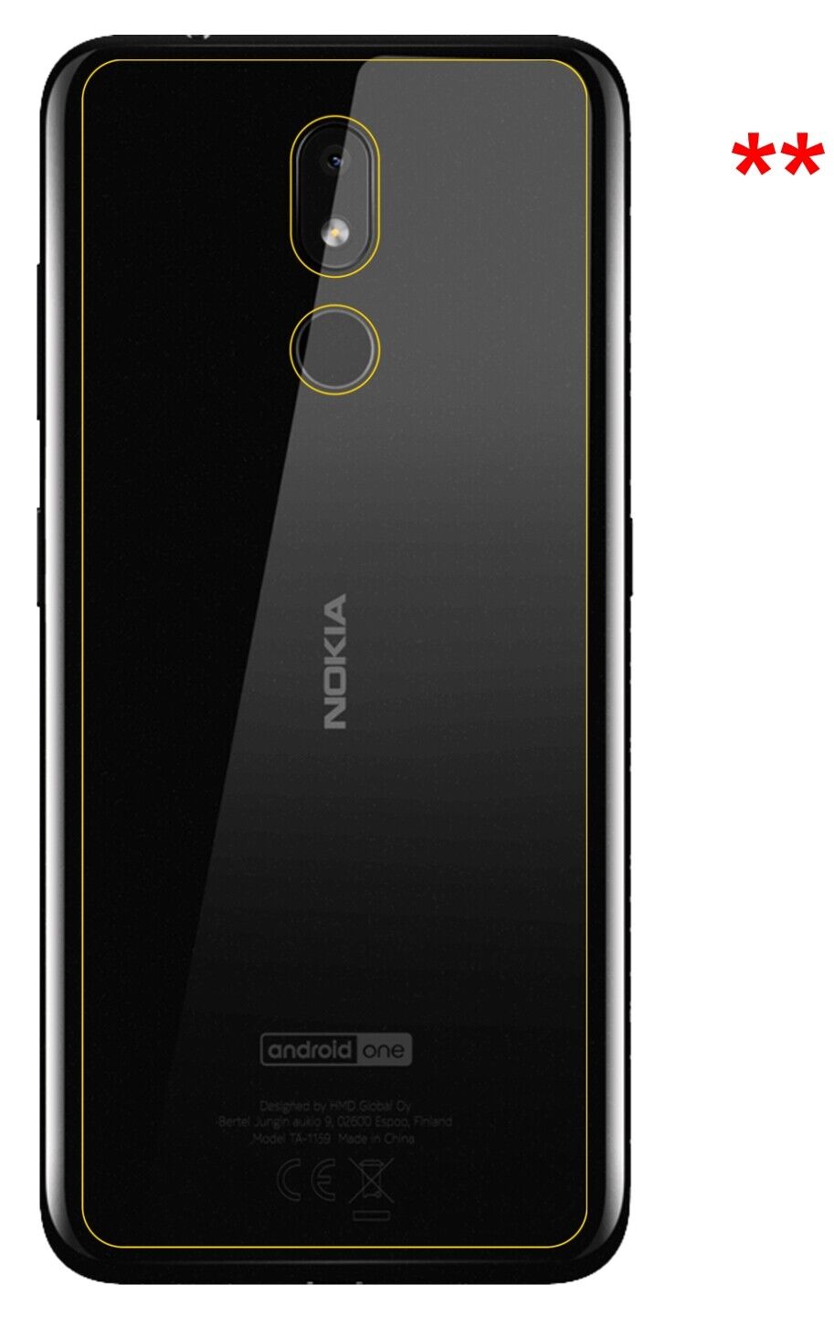 Dünne und klare Folie passend zugeschnitten für Nokia 3.2 Rückseite