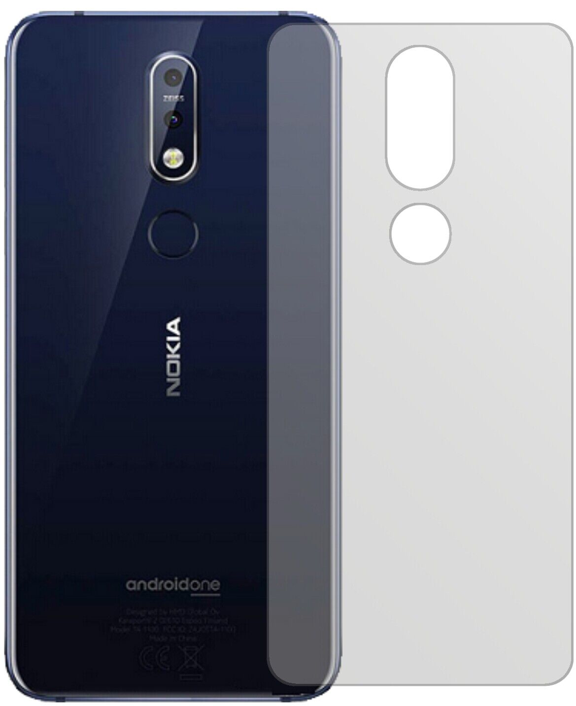 Matte Displayschutzfolie von dipos passend für Nokia 7.1 Plus Rückseite, präziser Zuschnitt und blasenfrei montiert