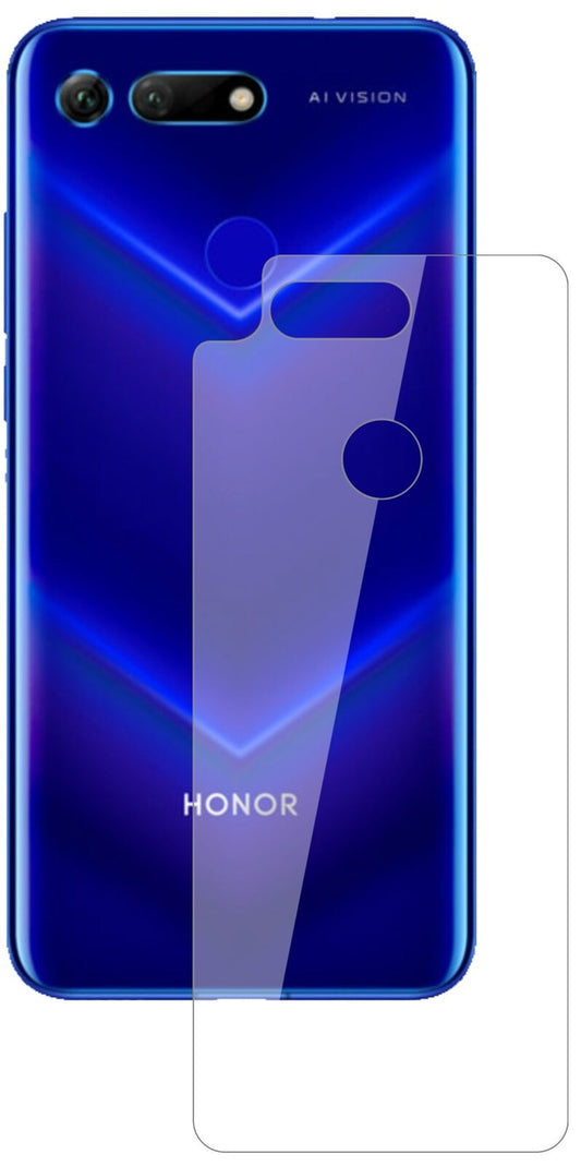 Klare Displayschutzfolie von dipos passend für Honor V20 Rückseite, 9H kratzfest und blasenfrei montiert