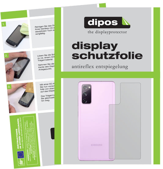 Matte Displayschutzfolie von dipos passend für Samsung Galaxy S20 FE 5G Rückseite, präziser Zuschnitt und blasenfrei montiert