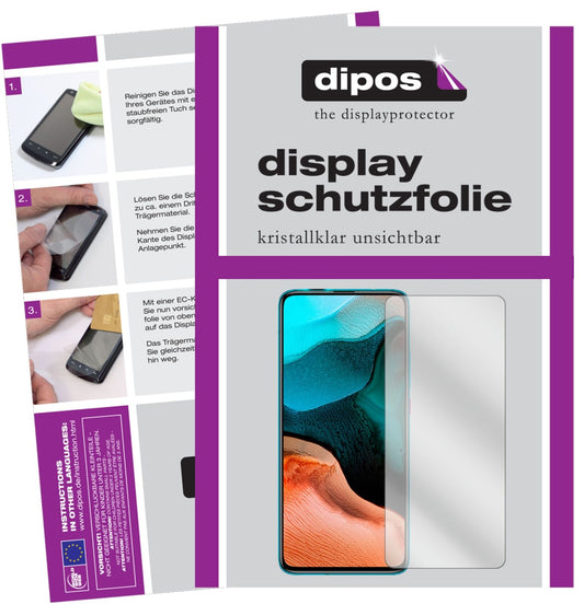 Klare Displayschutzfolie von dipos passend für Xiaomi Redmi K30 Pro Zoom, präziser Zuschnitt und blasenfrei montiert
