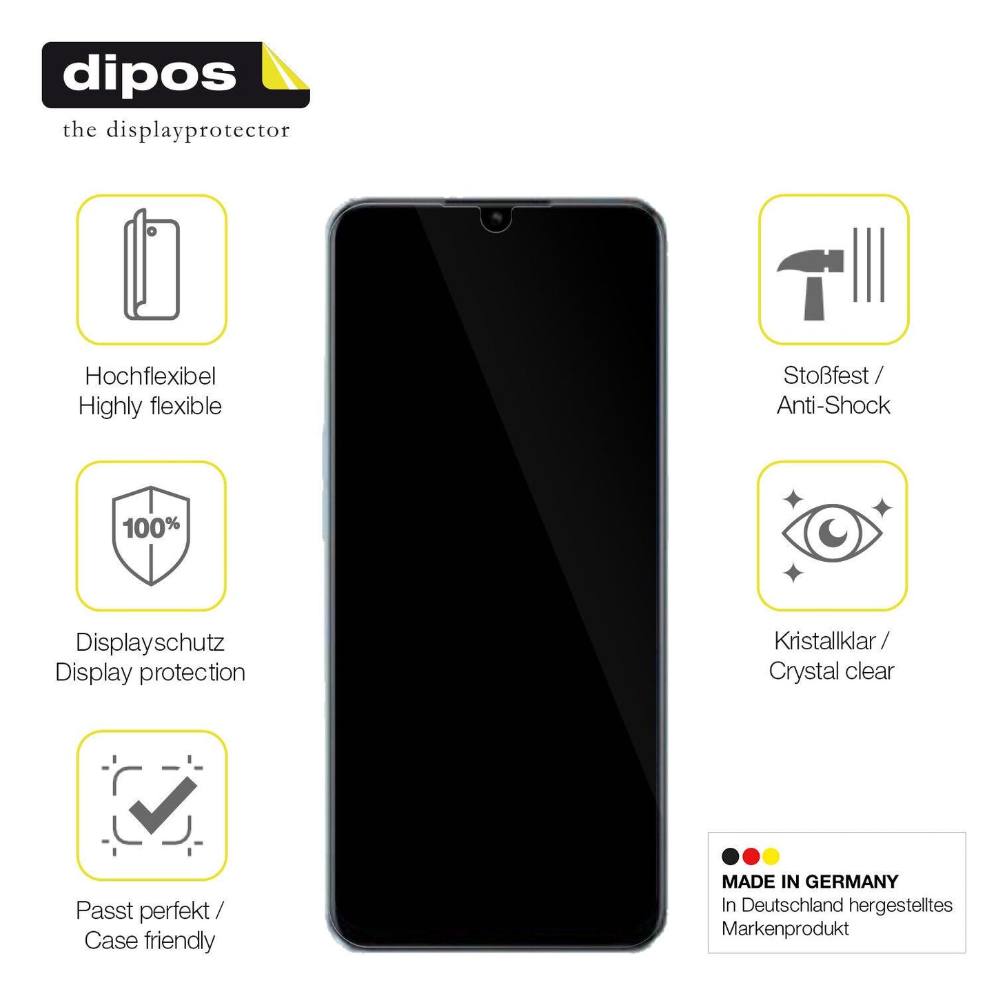 1x 3D Full Cover Schutzfolie für OPPO A58x