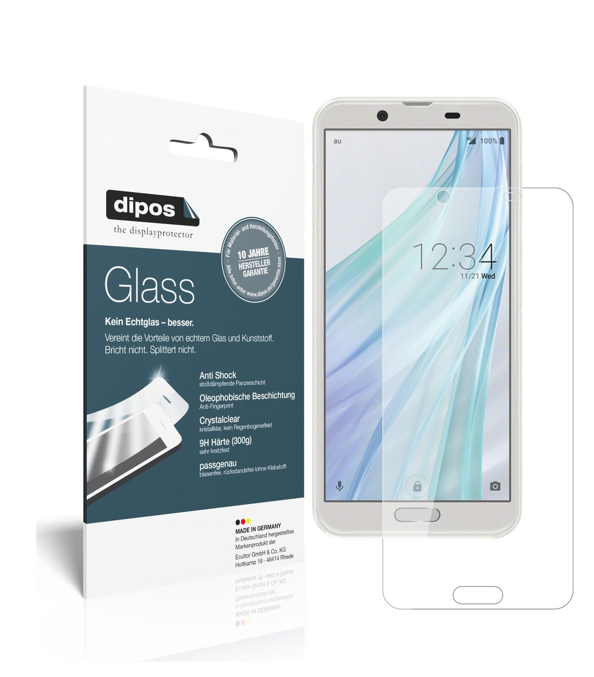 1x 9H Schutzfolie für Sharp Aquos Sense2 Panzerfolie