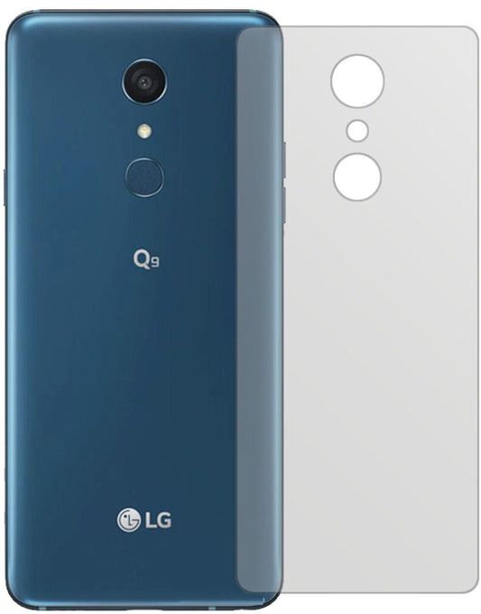 Matte Displayschutzfolie von dipos passend für LG Q9 Rückseite, präziser Zuschnitt und blasenfrei montiert
