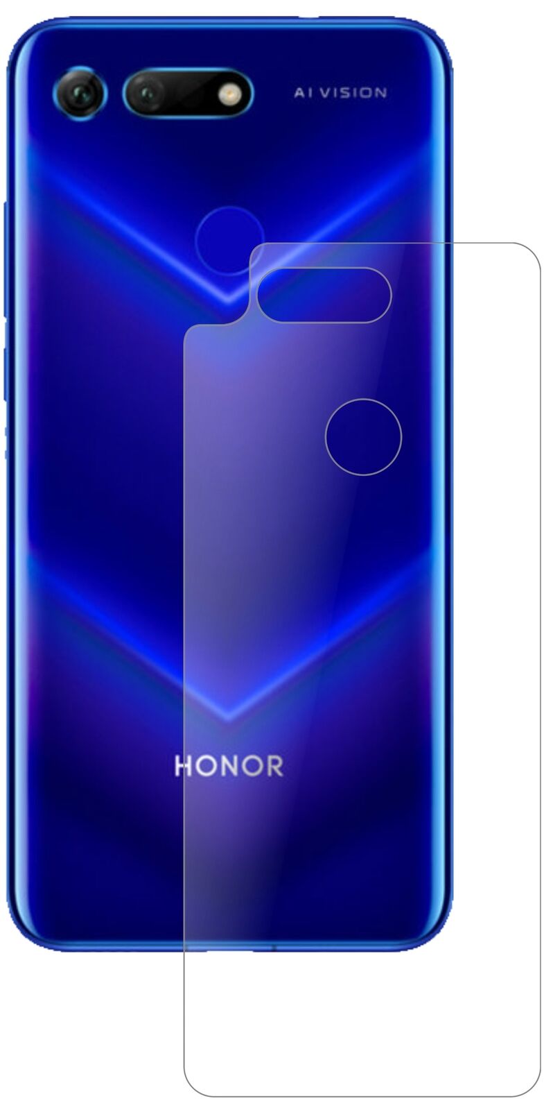 Matte Displayschutzfolie von dipos passend für Honor View 20 Rückseite, 9H kratzfest und blasenfrei montiert