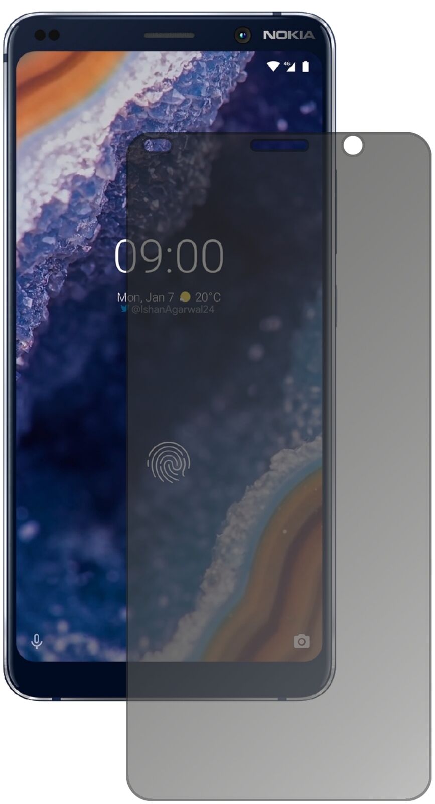 Blickschutzfolie für Nokia 9 PureView matt Schutzfolie Privacy