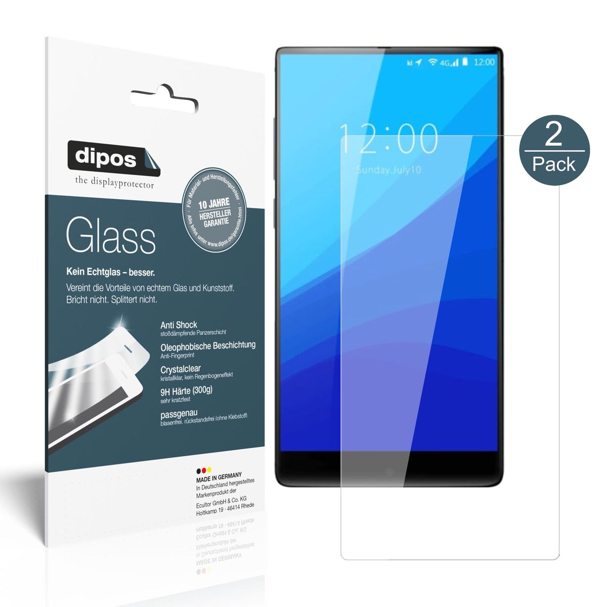 1x 9H Schutzfolie für Umidigi Crystal Plus Panzerfolie
