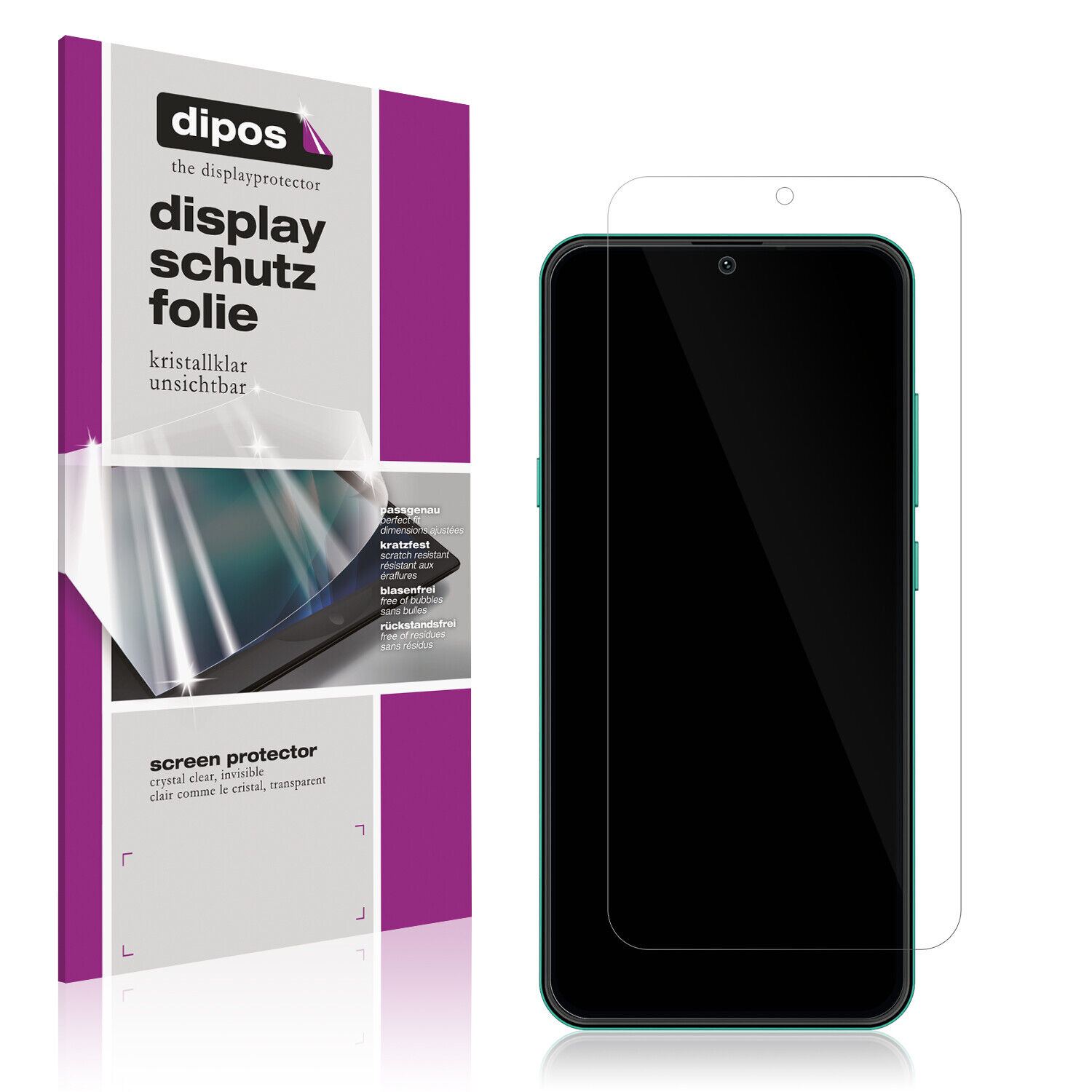Klare Displayschutzfolie von dipos passend für Hisense Infinity E40 Lite, präziser Zuschnitt und blasenfrei montiert