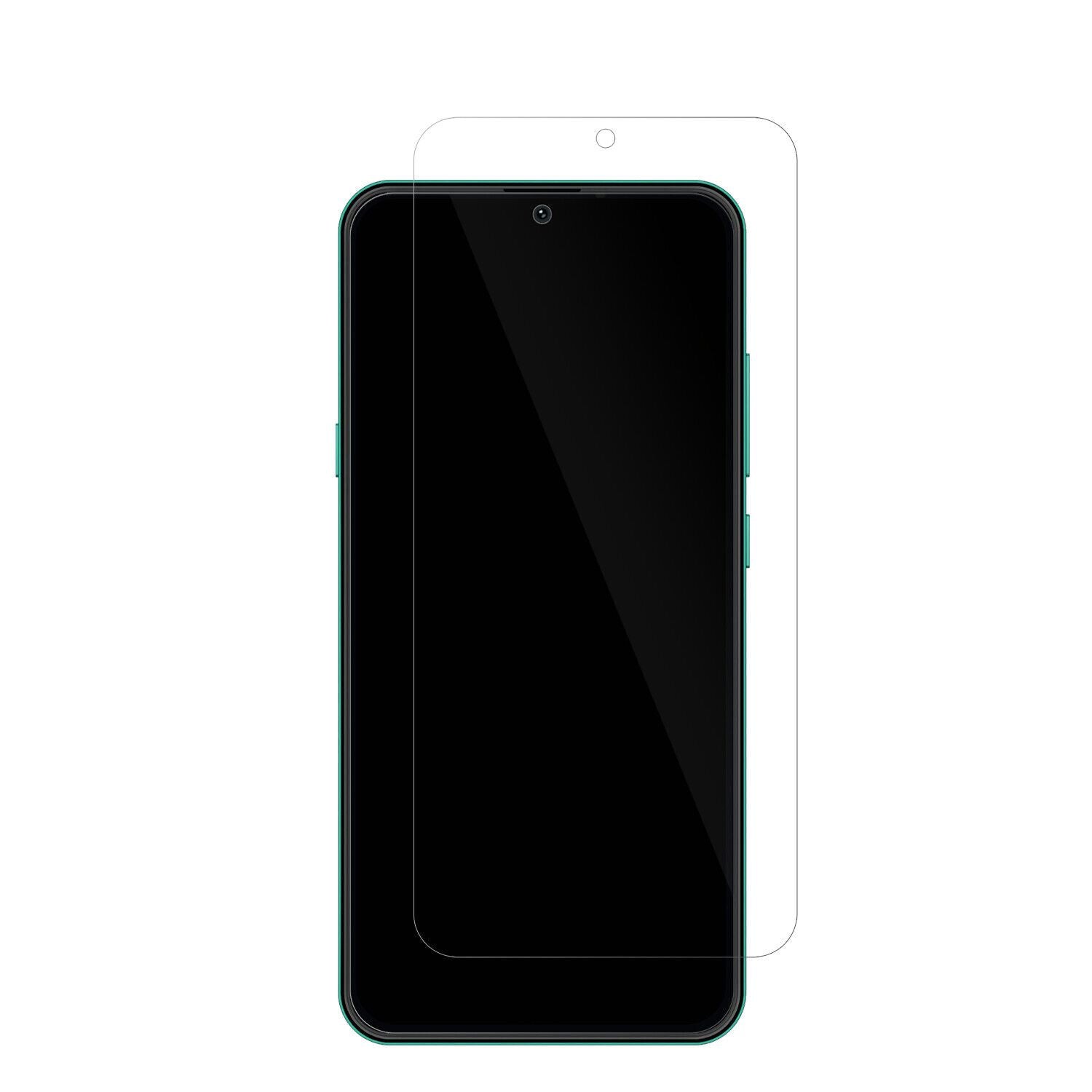 HisenseInfinity E40 Lite mit aufgebrachter dipos Displayschutzfolie, glasklare Darstellung ohne Einschränkungen