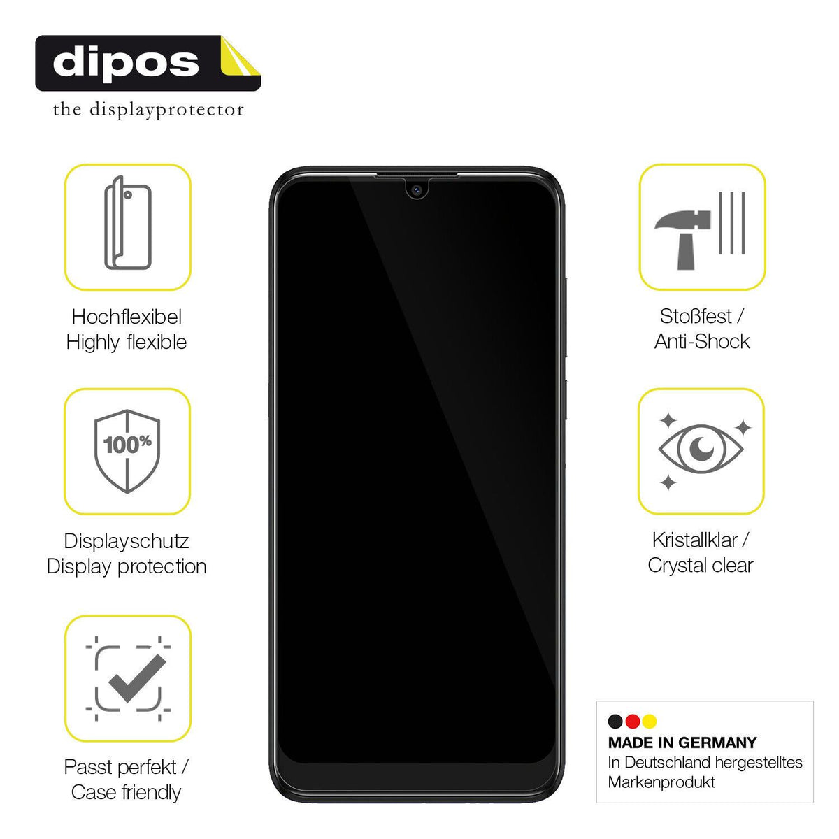 1x 3D Full Cover Schutzfolie für alcatel 3L 2020