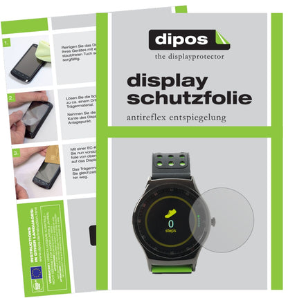 DENVERSW-450 Smartwatch mit aufgebrachter dipos Displayschutzfolie, die lästige Fingerabdrücke minimiert