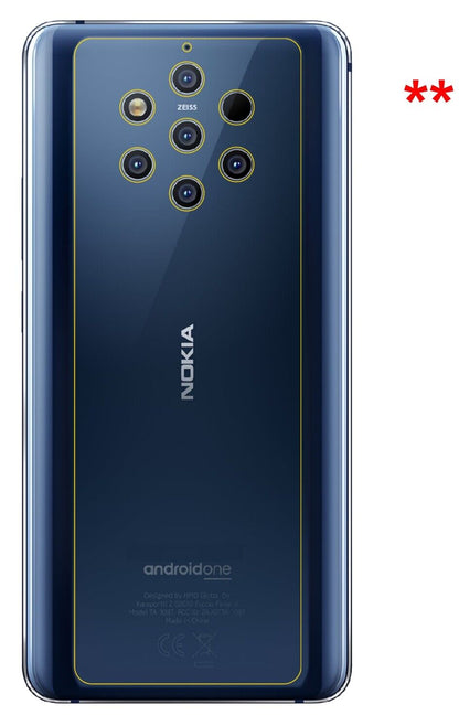 Dünne und klare Folie passend zugeschnitten für Nokia 9 PureView Rückseite
