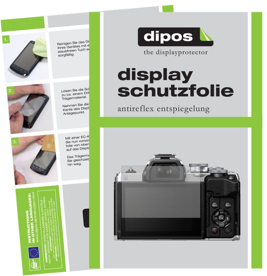 Matte Displayschutzfolie von dipos passend für Olympus OM-D E-M10 Mark IV, präziser Zuschnitt und blasenfrei montiert