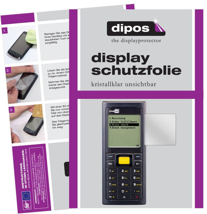 Cipherlab8200 mit aufgebrachter dipos Displayschutzfolie, glasklare Darstellung ohne Einschränkungen