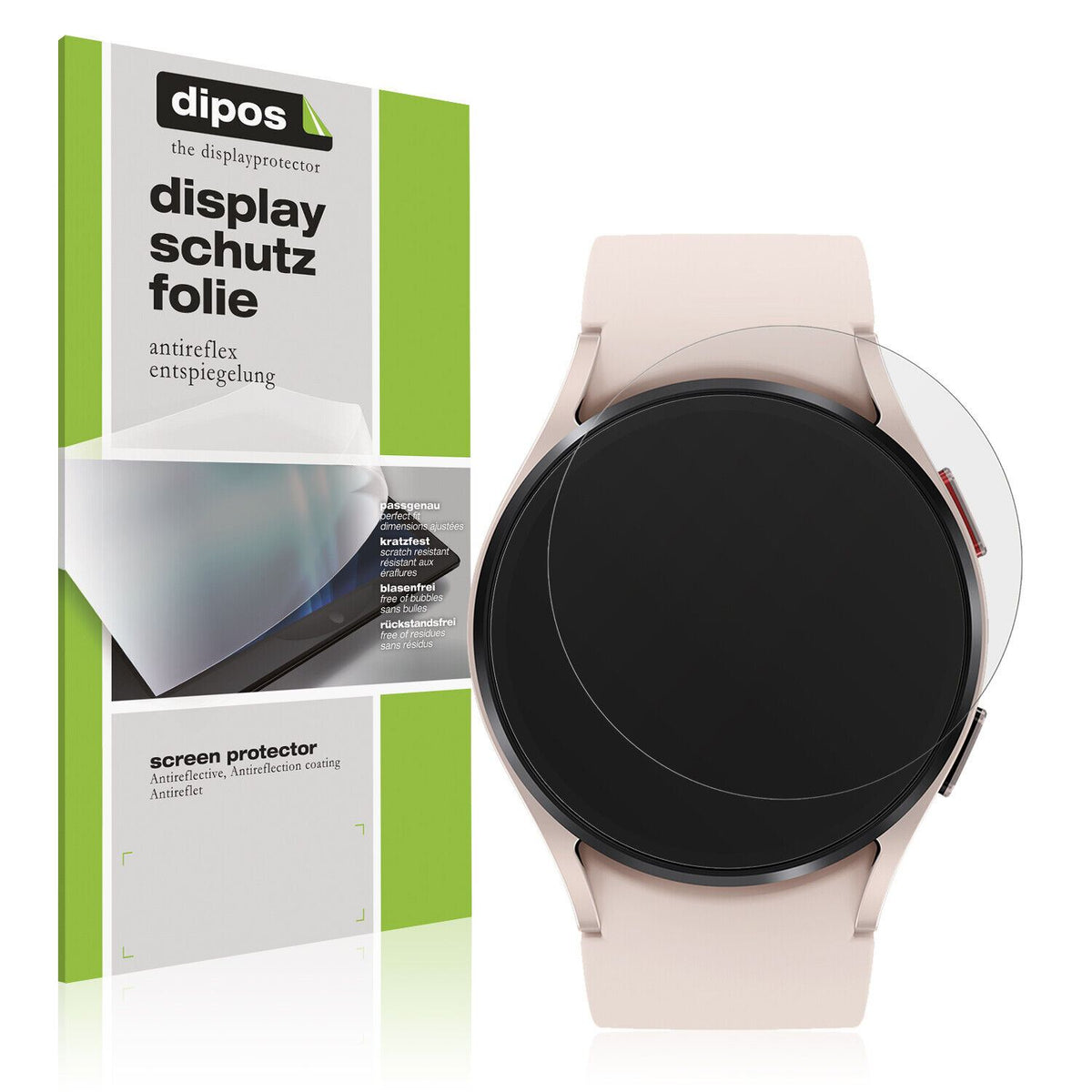 Matte Displayschutzfolie von dipos passend für Samsung Galaxy Watch 5 (40mm), präziser Zuschnitt und blasenfrei montiert