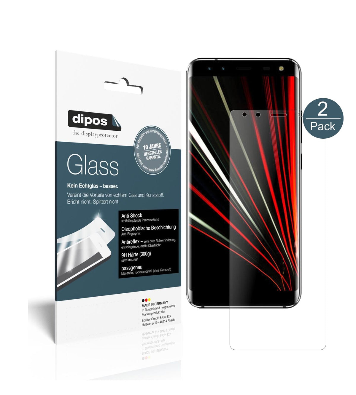 Matte Displayschutzfolie von dipos passend für Leagoo S8, 9H kratzfest und blasenfrei montiert