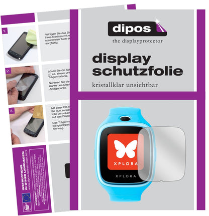 XPLORA3S mit aufgebrachter dipos Displayschutzfolie, glasklare Darstellung ohne Einschränkungen