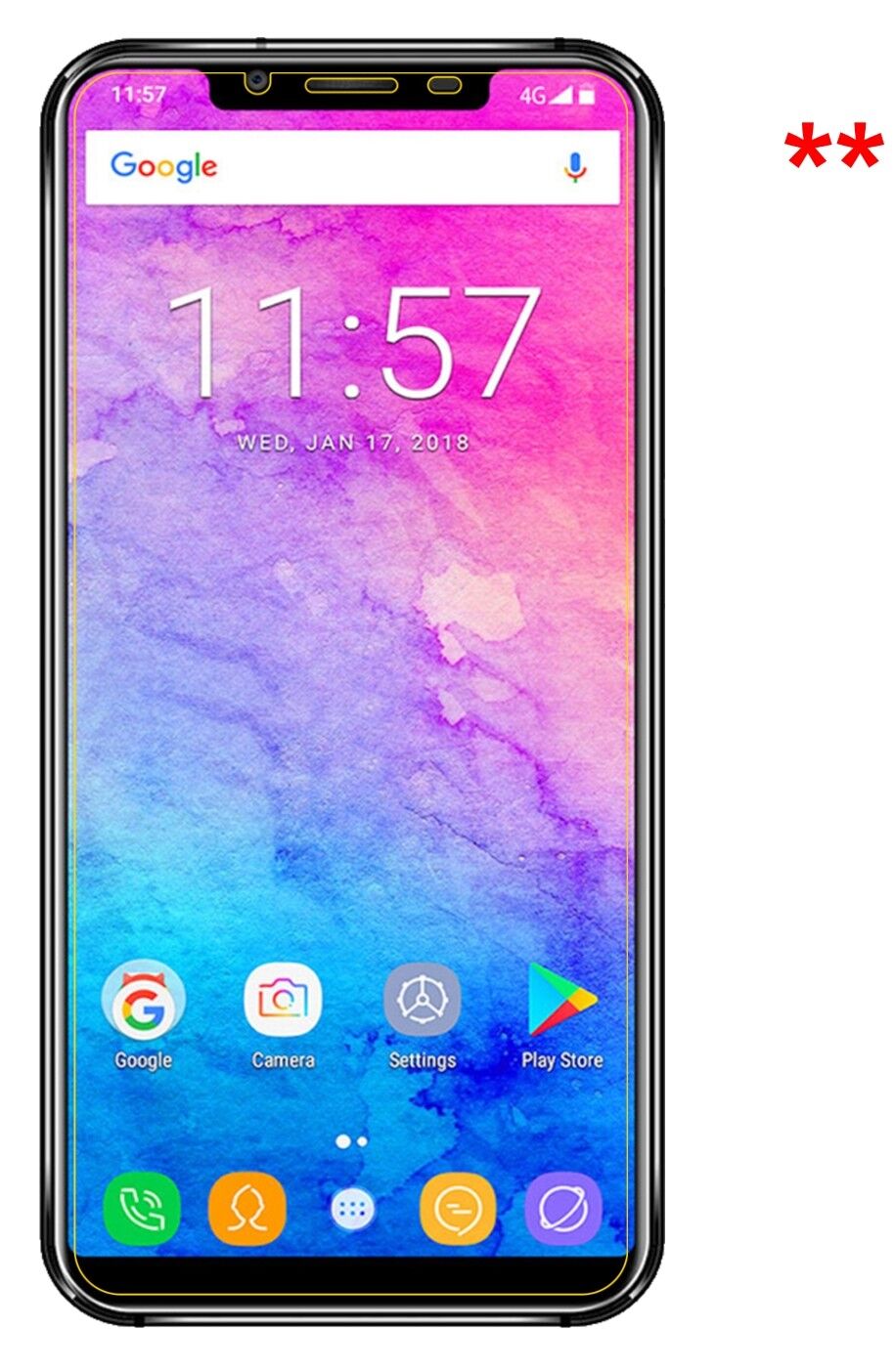 OukitelU18 mit aufgebrachter dipos Panzerfolie, die lästige Fingerabdrücke minimiert