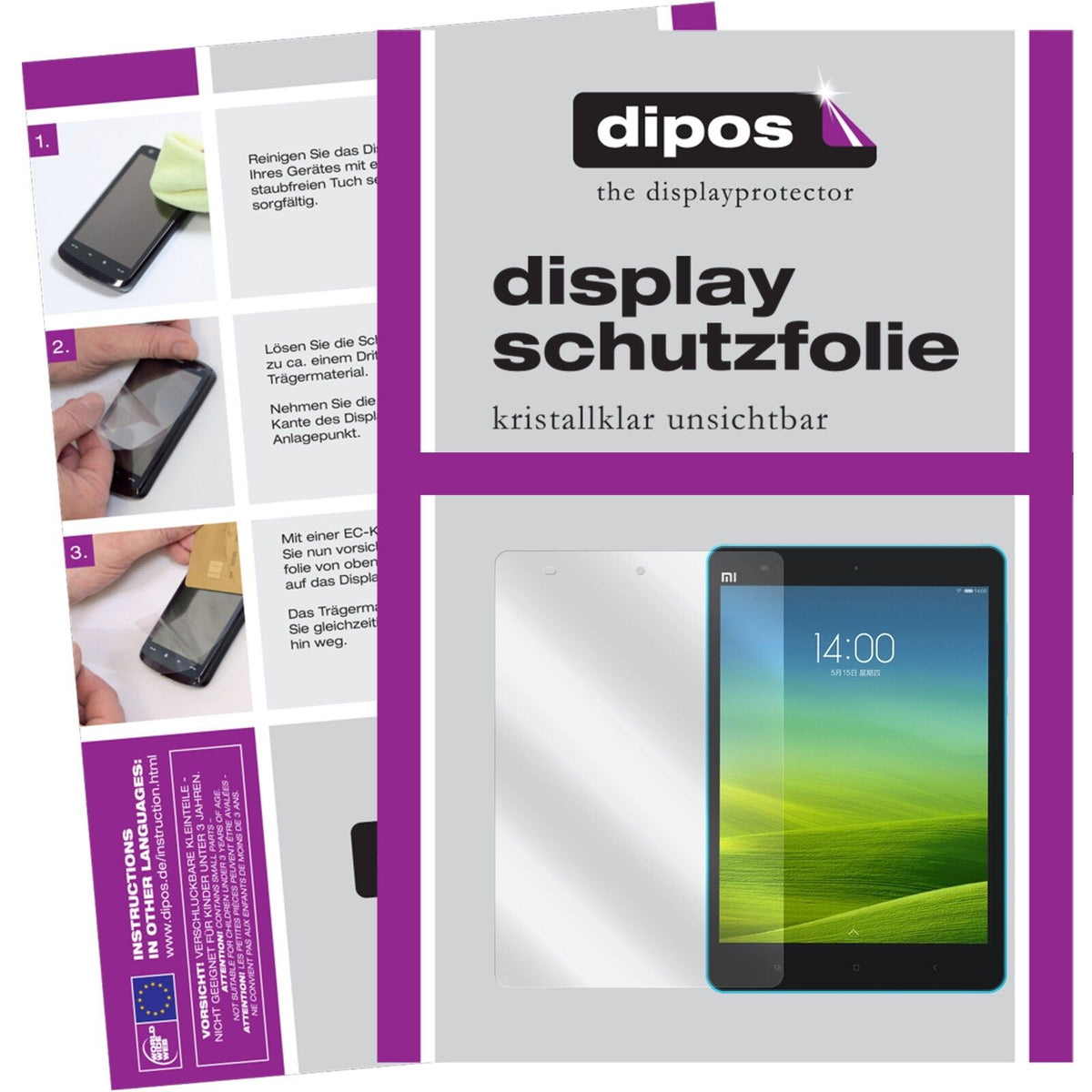 2x Schutzfolie klar für MiPad Xiaomi Display-Schutzfolie