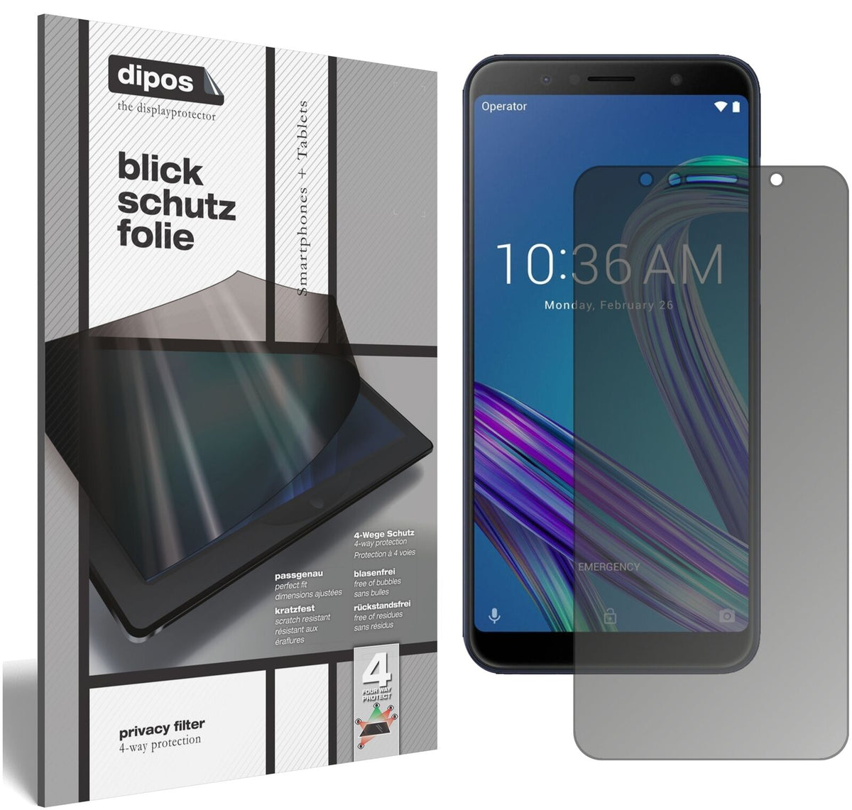 Blickschutzfolie für Asus ZenFone Max M1 (ZB556KL) matt Schutzfolie Privacy