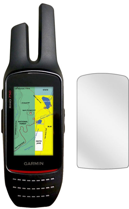 Klare Displayschutzfolie von dipos passend für Garmin Rino 755t, präziser Zuschnitt und blasenfrei montiert