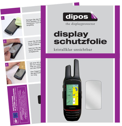 GarminRino 755t mit aufgebrachter dipos Displayschutzfolie, glasklare Darstellung ohne Einschränkungen
