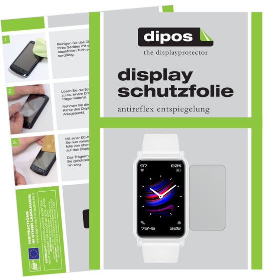 Matte Displayschutzfolie von dipos passend für Honor Watch ES, präziser Zuschnitt und blasenfrei montiert