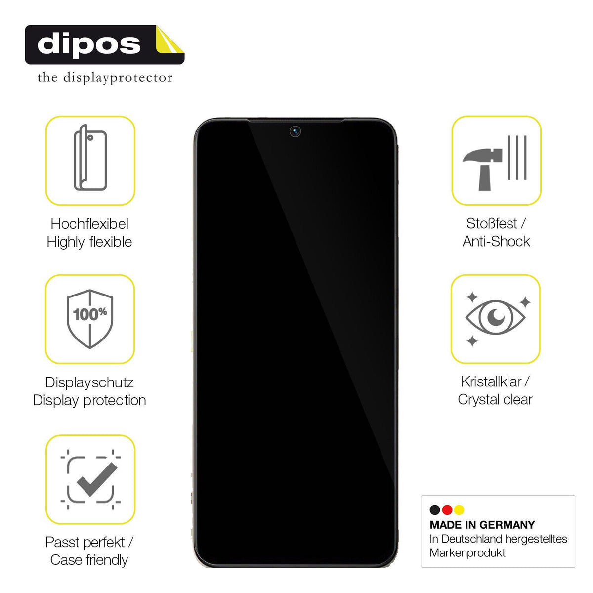 1x 3D Full Cover Schutzfolie für Vivo S15e