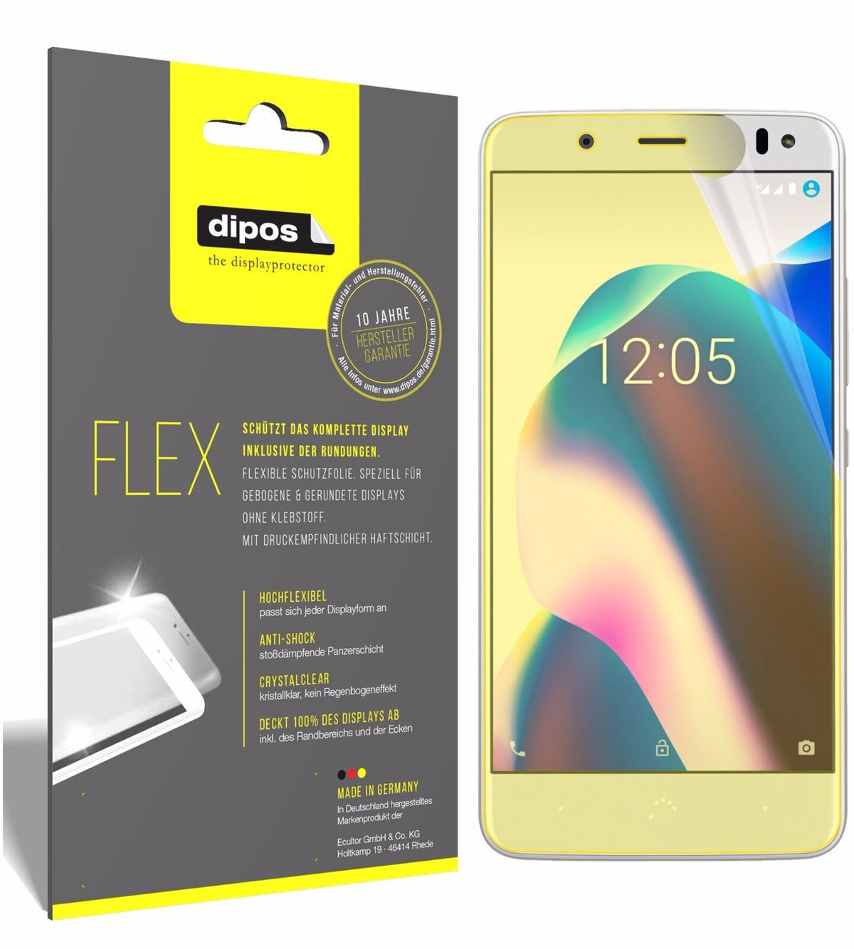 3x 3D Full Cover Schutzfolie für BQ Aquaris U2 Lite