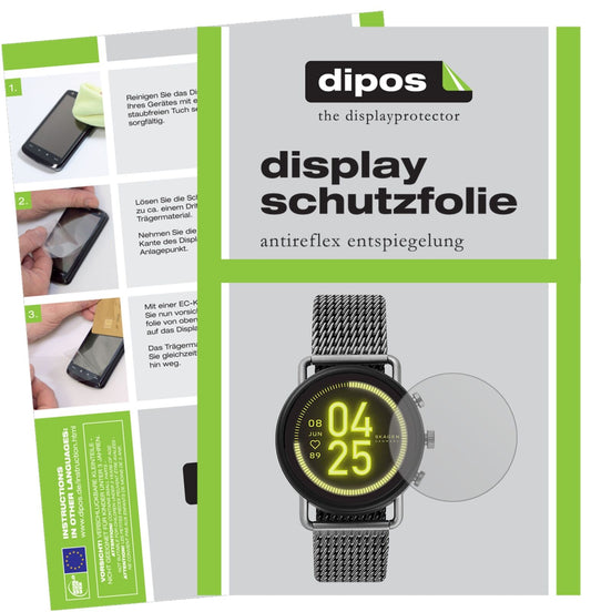 Matte Displayschutzfolie von dipos passend für Skagen Falster 3, präziser Zuschnitt und blasenfrei montiert