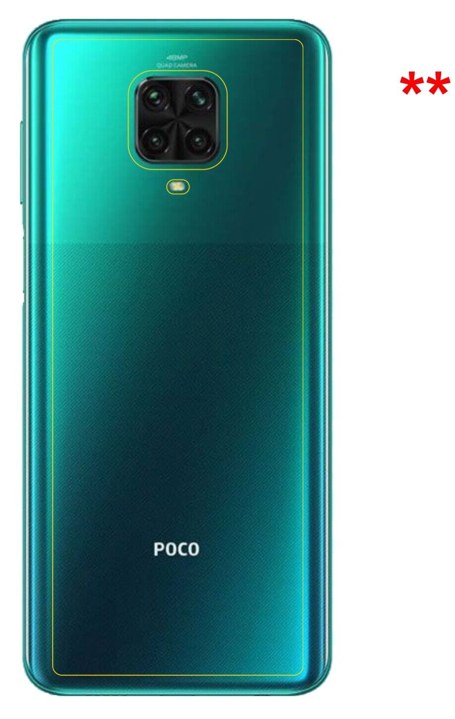 dipos Displayschutz für Xiaomi Poco M2 Pro Rückseite, mattierte Oberfläche, robuste Festigkeit und perfekte Passform