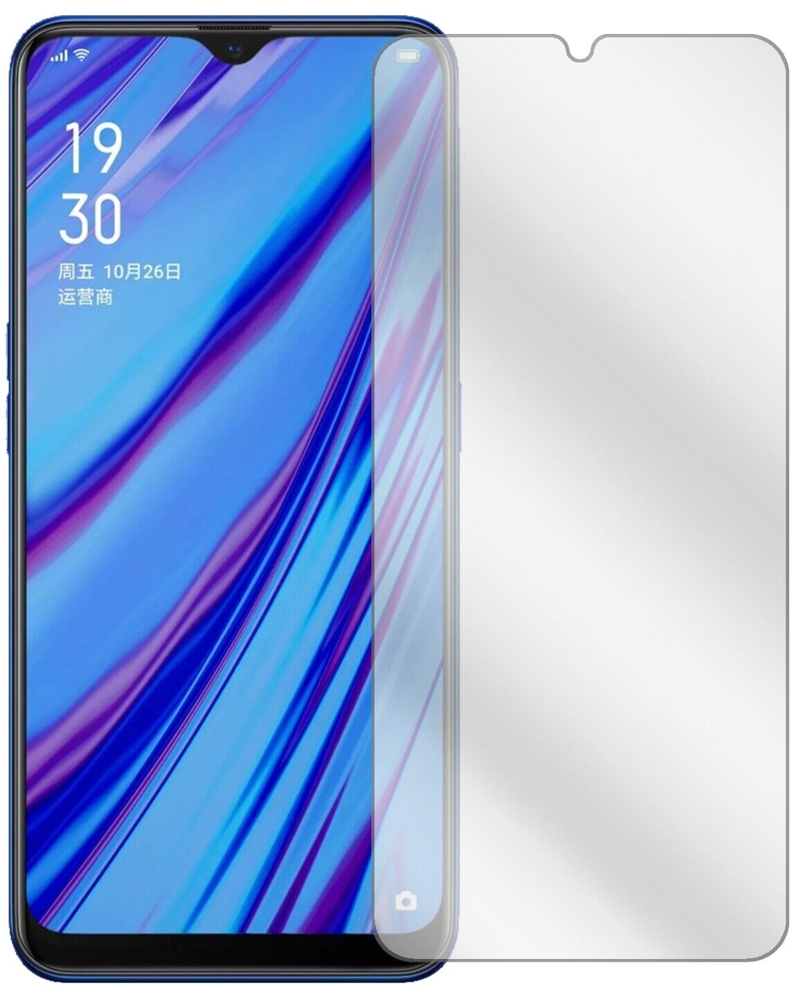 Klare Displayschutzfolie von dipos passend für Oppo A9, präziser Zuschnitt und blasenfrei montiert