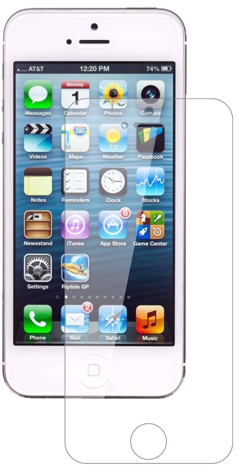 1x 9H Schutzfolie für Apple iPhone 5 / 5S / 5C / SE Panzerfolie