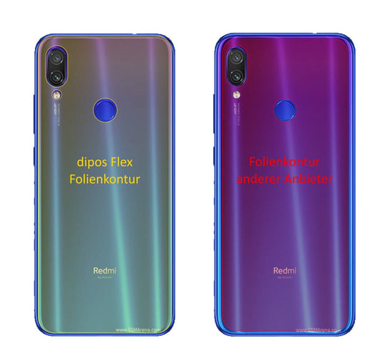 Klare Displayschutzfolie von dipos passend für Xiaomi Redmi Note 7 Pro Rückseite, 100% Displayabdeckung und blasenfreie Montage