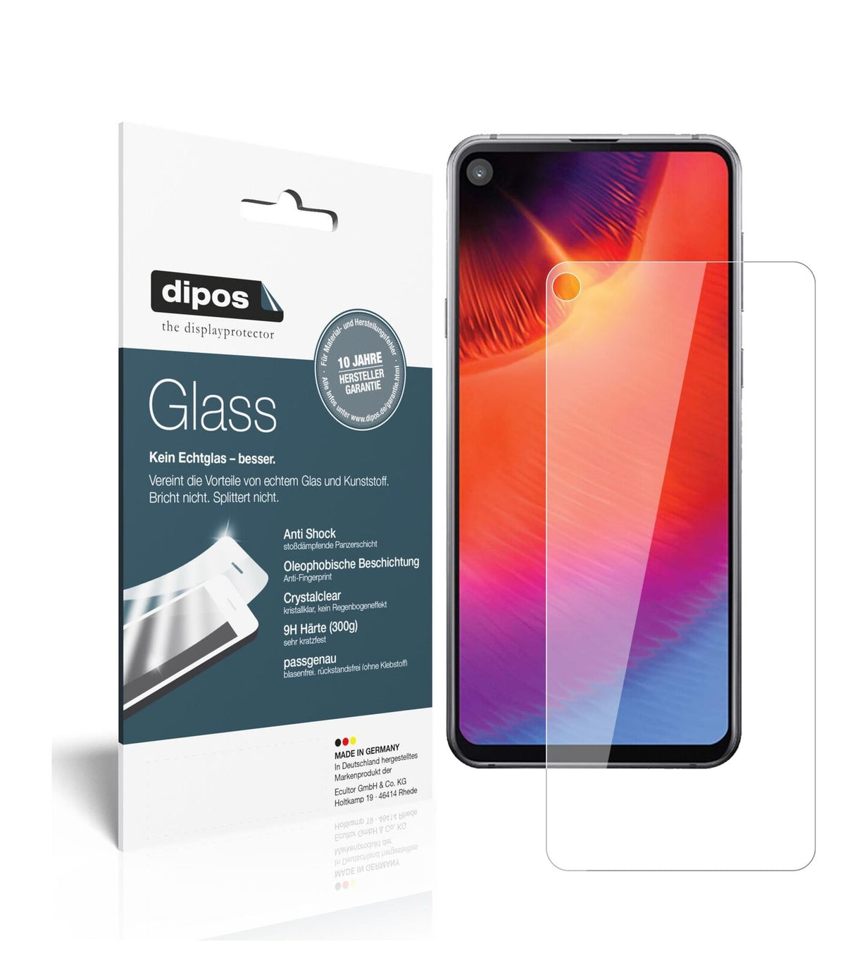 1x 9H Schutzfolie für Samsung Galaxy A8s Panzerfolie