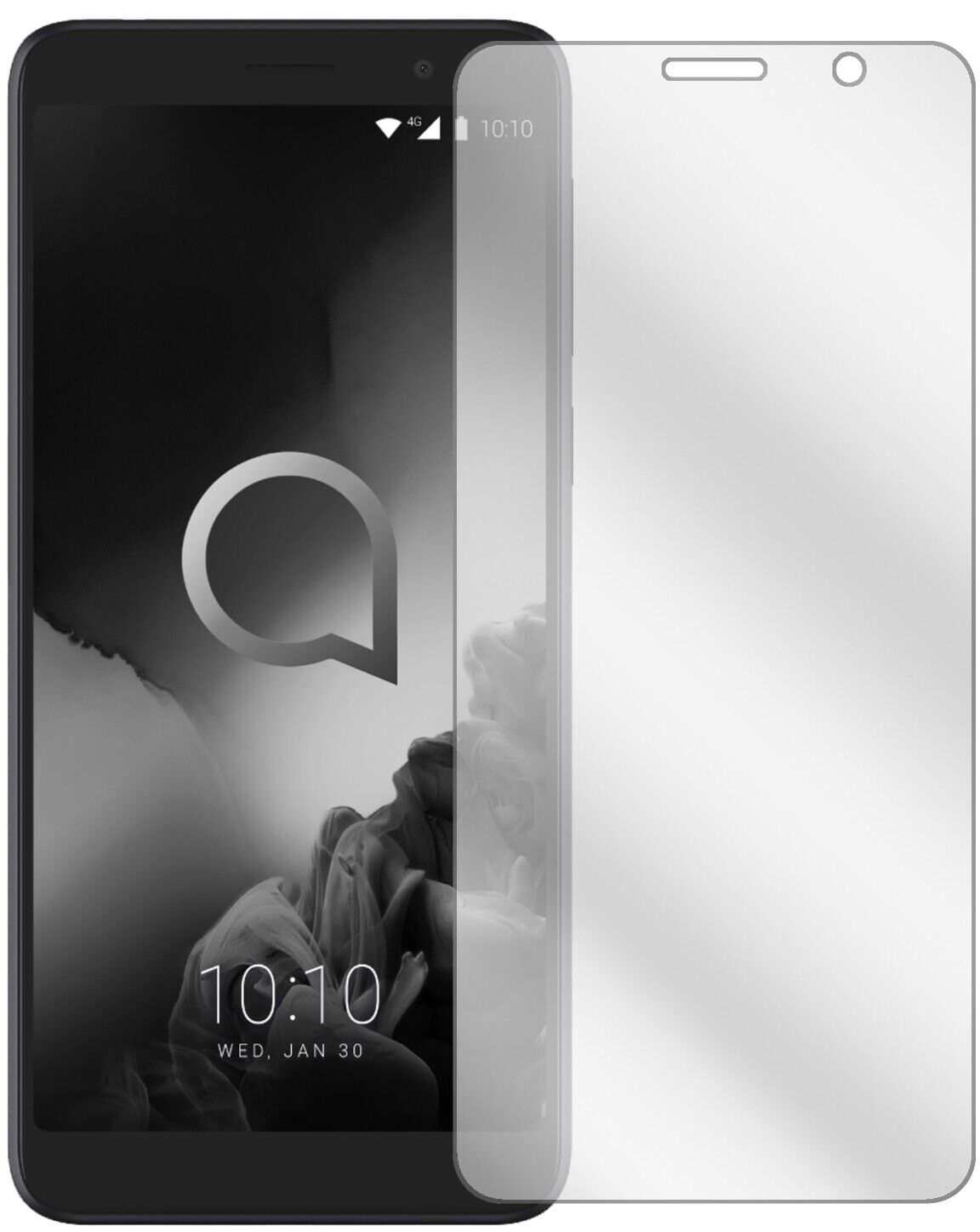 Klare Displayschutzfolie von dipos passend für Alcatel 1X (2019), präziser Zuschnitt und blasenfrei montiert