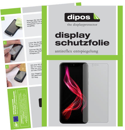 SharpAquos Zero mit aufgebrachter dipos Displayschutzfolie, die lästige Fingerabdrücke minimiert
