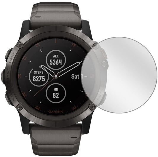 Klare Displayschutzfolie von dipos passend für Garmin fenix 5 Plus (47mm), präziser Zuschnitt und blasenfrei montiert