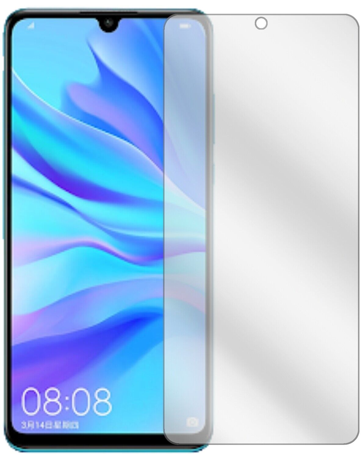 Klare Displayschutzfolie von dipos passend für Huawei P30 Lite, präziser Zuschnitt und blasenfrei montiert