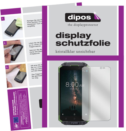 Klare Displayschutzfolie von dipos passend für Poptel P9000 Max, präziser Zuschnitt und blasenfrei montiert