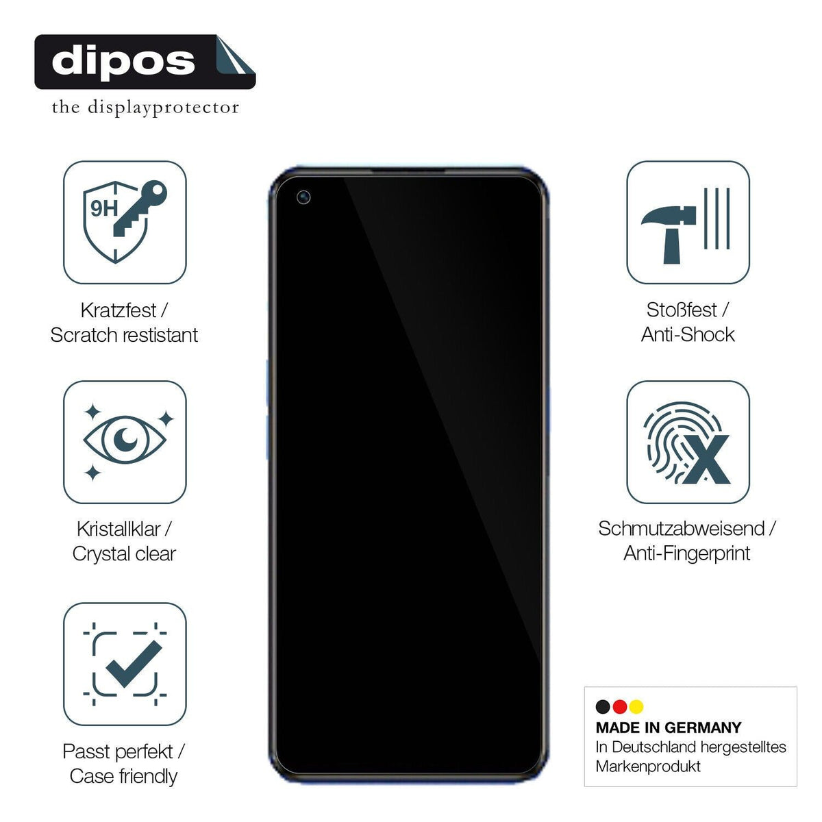 1x 9H Schutzfolie für Realme Narzo 50 Pro Panzerfolie