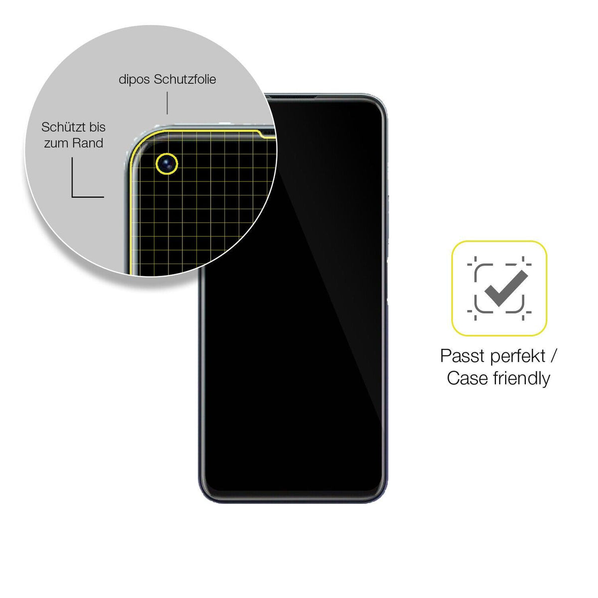 2x 3D Full Cover Schutzfolie für Vivo Y70t