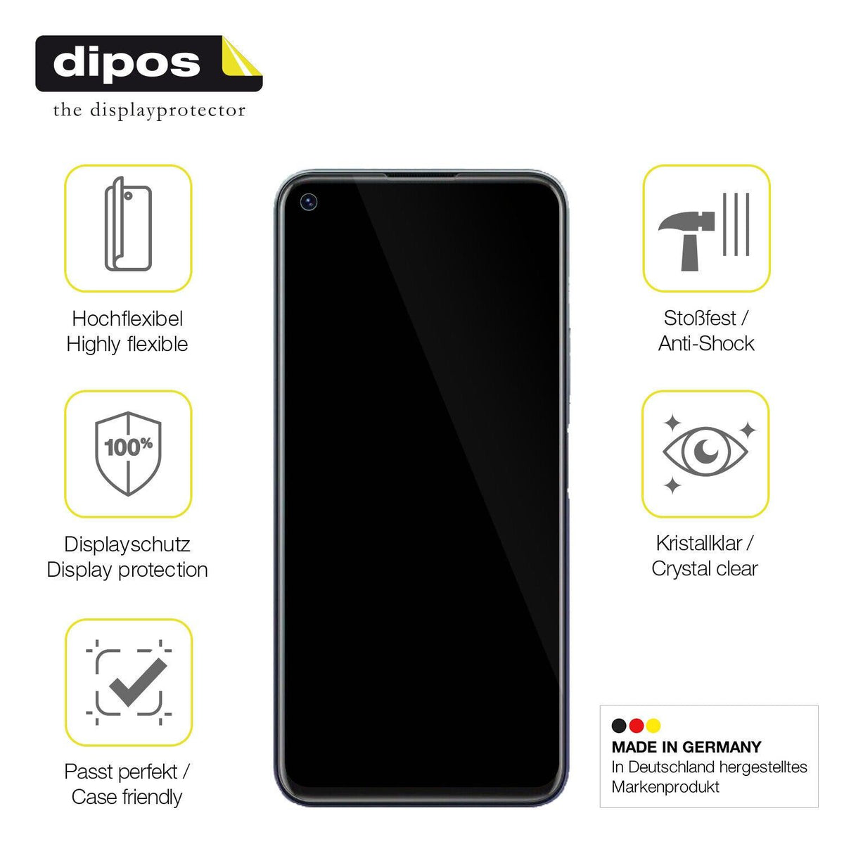 2x 3D Full Cover Schutzfolie für Vivo Y70t