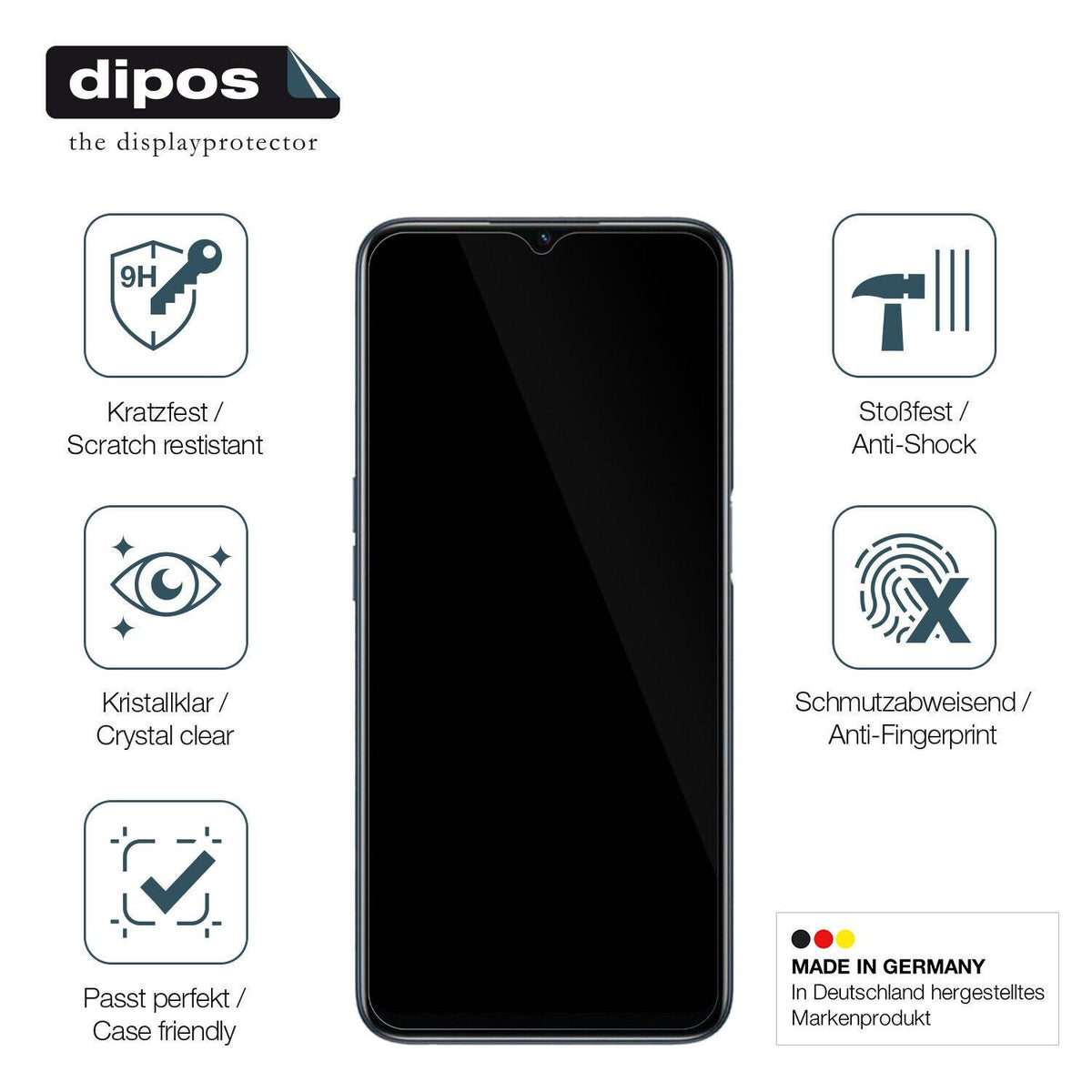 1x 9H Schutzfolie für Oppo A16S Panzerfolie